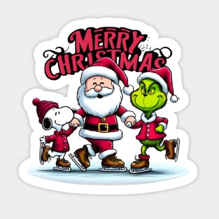 Festive Cartoon Delights: Elevate Your Holidays with Cheerful Animation and Whimsical Characters! Sticker